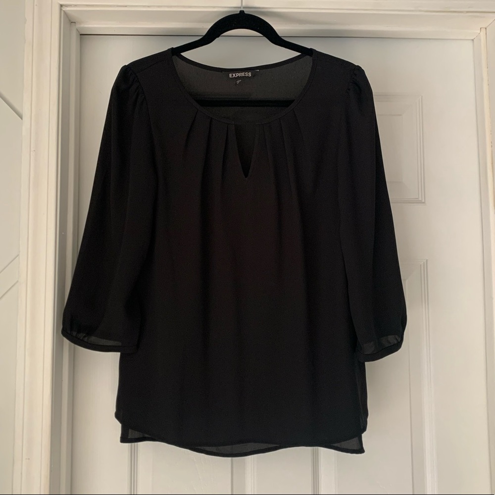 Express Black Chiffon Blouse